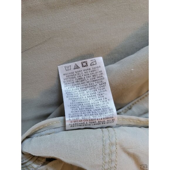 Lee Mens Khakis Size 33/30 Tan Pleated Zip Fly Button Close Slant Pockets - Picture 6 of 8